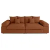 Image de Canape droit LISA DESIGN 3 places en polyester rouge 135 x 270 x 80 cm