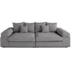 Image de Canape droit LISA DESIGN 3 places en velours gris 135 x 270 x 80 cm