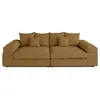 Image de Canape droit LISA DESIGN 3 places en velours jaune 135 x 270 x 80 cm