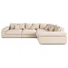 Image de Canape angle fixe LISA DESIGN 5 places en polyester beige 135 x 135 x 80 cm