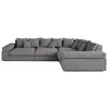 Image de Canape angle fixe LISA DESIGN 5 places en polyester gris 235 x 135 x 80 cm