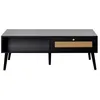 Image de Goto - table basse - noir et cannage - 1 tiroir et 1 niche - 110 cm - Noir