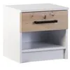 Image de Hayato - table de chevet - effet bois et blanc - 40 cm - Bois / Blanc