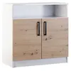 Image de Hayato - commode - effet bois et blanc - 80 cm - Bois / Blanc