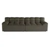 Image de Canape droit napoli 4 places en velours gris 94 x 268 x 80 cm