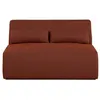 Image de Canape droit LISA DESIGN 2 places en tissu rouge 132 x 132 x 72 cm