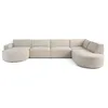 Image de Canape angle fixe LISA DESIGN 7 places en polyester beige 79 x 235 x 77 cm