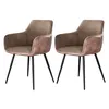 Image de Lormi - lot de 2 fauteuils - en velours côtelé et velours - taupe - Taupe