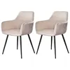 Image de Lormi - lot de 2 fauteuils - en velours côtelé et velours - beige - Gris