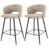 Image de Pattaya - lot de 2 tabourets de bar - en tissu bouclette sable - Sable