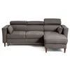 Image de Canape angle fixe BEST MOBILIER 4 places en tissu gris 225 x 225 x 94 cm