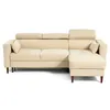 Image de Canape angle fixe BEST MOBILIER 4 places en tissu beige 225 x 225 x 94 cm