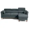 Image de Alicante - canapé d'angle réversible convertible avec têtières - coffre - 4 places - en tissu texturé - Bleu grisé