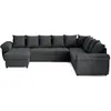 Image de Canape angle fixe BEST MOBILIER 7 places en simili-cuir gris 247 x 304 x 71 cm