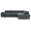 Image de Talisay - canapé d'angle droit - 5 places - convertible avec coffre - en velours - Gris