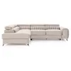 Image de Talisay - canapé d'angle gauche - 5 places - convertible avec coffre - en velours - Beige