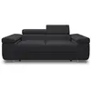 Image de Canape droit BEST MOBILIER 2 places en polyester noir 102 x 198 x 90 cm