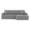 Image de Candela - canapé d'angle droit 4 places - convertible avec coffre - en tissu bouclette - Gris