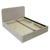 Image de Stuart - lit coffre - 140x200 cm - sommier inclus - en velours - Beige