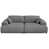 Image de Garance - canapé droit 4 places double méridienne - assise profonde - en velours côtelé - Gris foncé