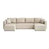 Image de Topaze - canapé panoramique - 7 places - convertible avec coffre - en tissu - Beige
