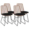 Image de Lot de 4 chaise lisa design en bois non empilable non pliable H. 89 cm interieur noir