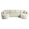 Image de Canape angle fixe BEST MOBILIER 7 places en polyester beige 162 x 313 x 86 cm