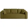 Image de Miro - canapé droit 3 places - convertible avec coffre - en velours texturé - Vert Olive