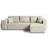 Image de Topaze - canapé d'angle réversible 4 places - convertible avec coffre, tablette et poufs - en velours côtelé - Beige