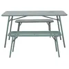 Image de Ribola - ensemble table et bancs de jardin - 4 personnes - vert - Vert