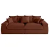 Image de Sergio - canapé 4 places - assise profonde - en tissu - Terracotta