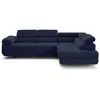 Image de Canape angle fixe LISA DESIGN 5 places en velours bleu 272 x 272 x 90 cm