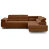 Image de Canape angle fixe LISA DESIGN 5 places en velours rouge 202 x 272 x 90 cm