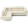 Image de Zaria - canapé d'angle gauche 5 places convertible avec coffre et têtières en simili - Beige