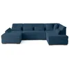 Image de Canape angle fixe LISA DESIGN 7 places en polyester bleu 300 x 300 x 76 cm