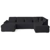 Image de Canape angle fixe LISA DESIGN 7 places en polyester noir 300 x 300 x 76 cm