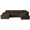 Image de Canape angle fixe LISA DESIGN 7 places en polyester marron 300 x 300 x 76 cm