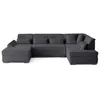 Image de Canape angle fixe LISA DESIGN 7 places en polyester gris 300 x 300 x 76 cm