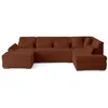 Image de Canape angle fixe LISA DESIGN 7 places en polyester rouge 300 x 300 x 76 cm