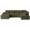 Image de Canape angle fixe LISA DESIGN 7 places en polyester vert 300 x 300 x 76 cm