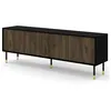 Image de Kirua - meuble tv - 4 portes - 180 cm - Noir / Bois