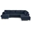 Image de Canape angle fixe LISA DESIGN 7 places en velours bleu 297 x 297 x 85 cm