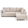 Image de Canape angle fixe LISA DESIGN 5 places en velours beige 230 x 230 x 85 cm