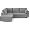 Image de Anna - canapé d'angle gauche 5 places convertible en velours texturé - Gris