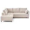 Image de Anna - canapé d'angle gauche 5 places convertible en velours texturé - Beige