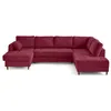 Image de Canape angle fixe LISA DESIGN 7 places en velours violet 297 x 297 x 85 cm