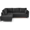 Image de Anna - canapé d'angle gauche 5 places convertible en velours texturé - Gris Anthracite