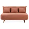 Image de Lumi - Banquette convertible clic-clac 2 places en velours côtelé - Terracotta