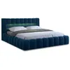 Image de Lit coffre best mobilier 162 x 232 x 90 cm en velours sommier a lattes pour 2 personnes de couleur bleu
