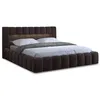 Image de Cleo - lit coffre avec led - 160x200 cm - sommier inclus - en velours - Marron